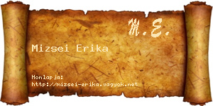 Mizsei Erika névjegykártya
