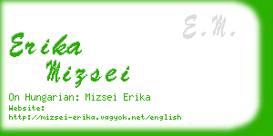 erika mizsei business card